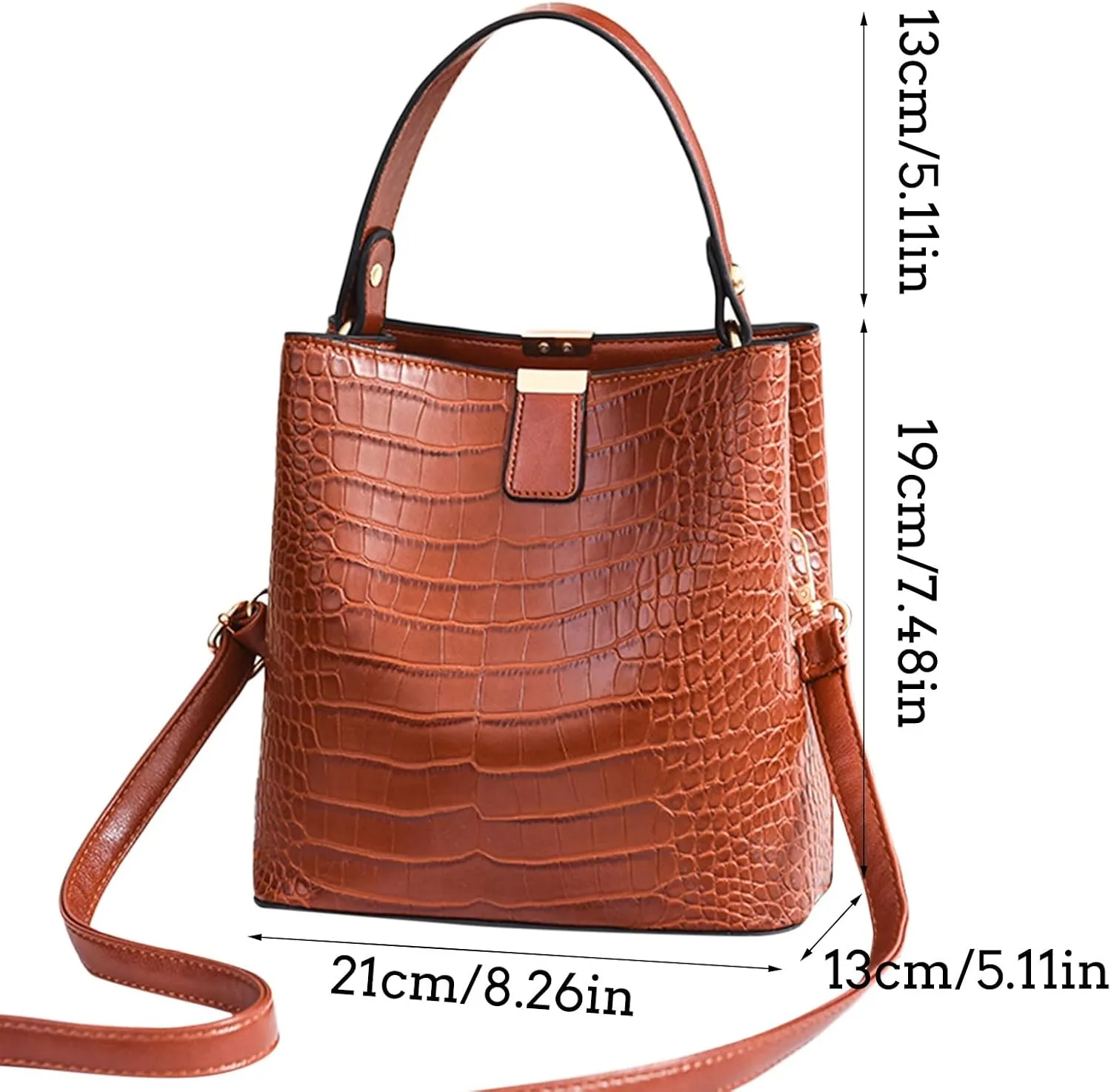 Women Leather Shoulder Bag Solid Color Handbags Canvas Shoulder Bag (One Size)