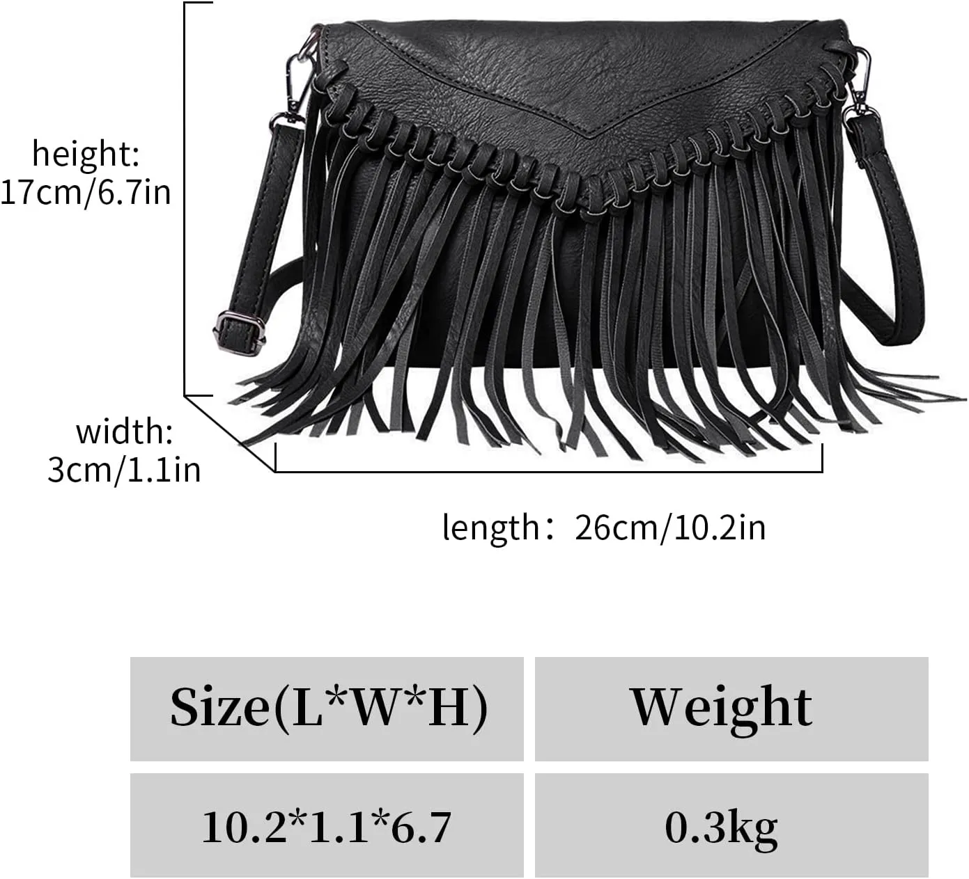 Women Leather Shoulder Handbags Crossbody Bags with Tassel Vintage Envelope Handbag