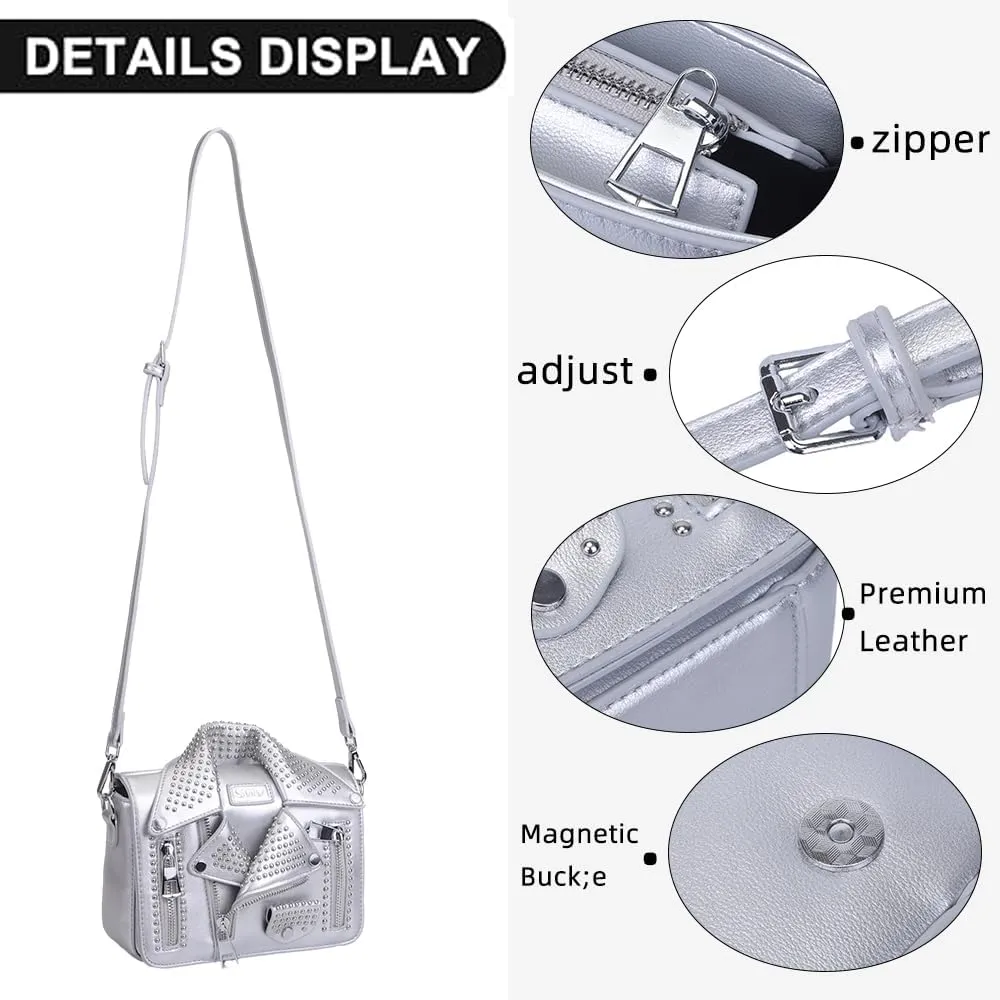 Women Satchel Chain Strap Shoulder Bag Leather Crossbody Handbags Ladies Evening Clutch Purse Unique Cute Jacket Bag