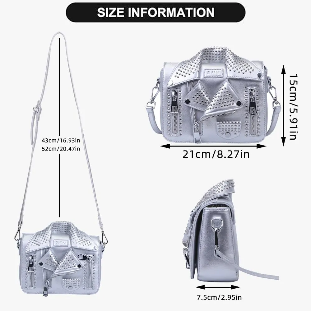 Women Satchel Chain Strap Shoulder Bag Leather Crossbody Handbags Ladies Evening Clutch Purse Unique Cute Jacket Bag