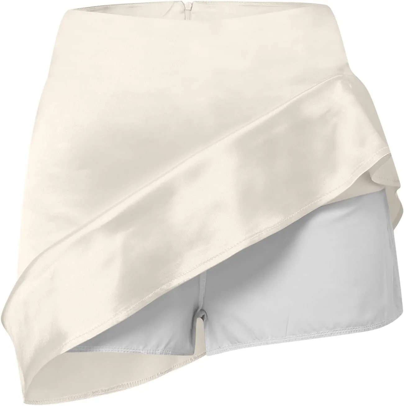 Women Sexy Mini Skirt Casual Slimming A-Line Short Skirts Elegant Basic High Waisted Skirts with Shorts Underneath
