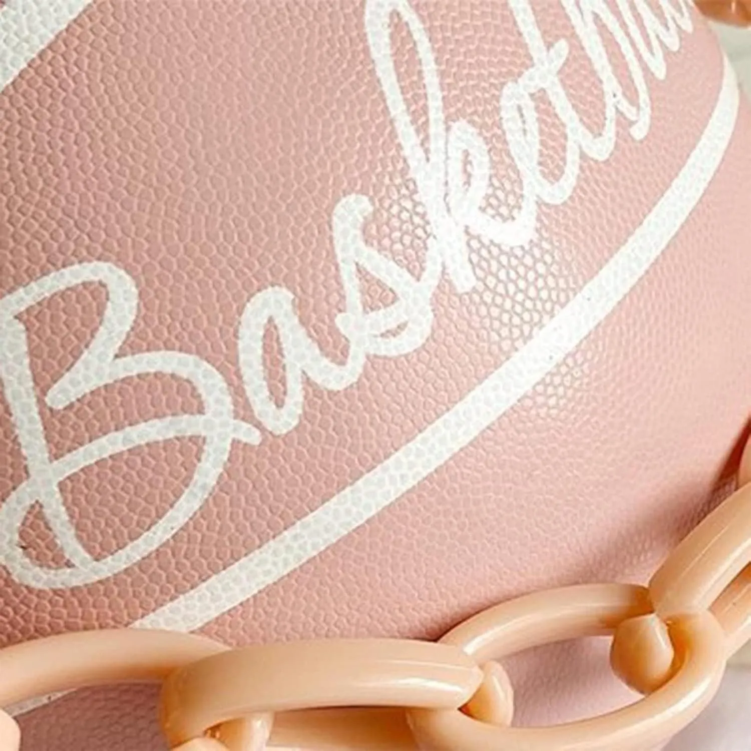 Women Shoulder Bag Chain Basketball Shaped Purse Round Body Handbag Oversized Clutch for Women
