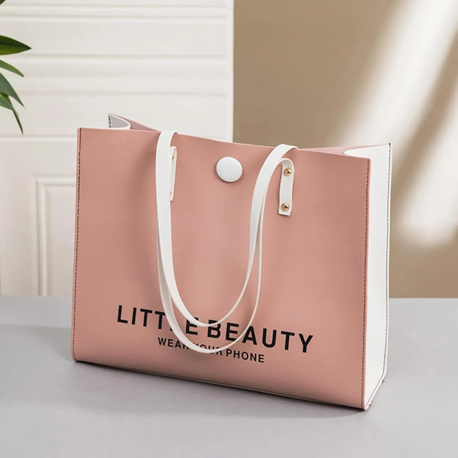 Women Shoulder Bag Fashionable New Pattern Minimalist Decorative Strap Large Capacity Handbag Shoulder (Red, One Size)