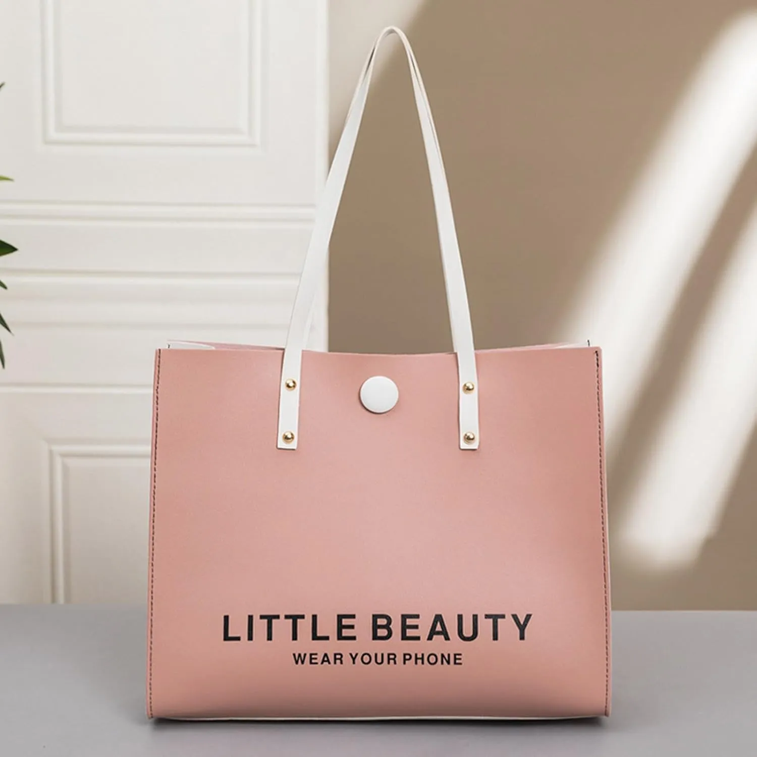 Women Shoulder Bag Fashionable New Pattern Minimalist Decorative Strap Large Capacity Handbag Shoulder (Red, One Size)