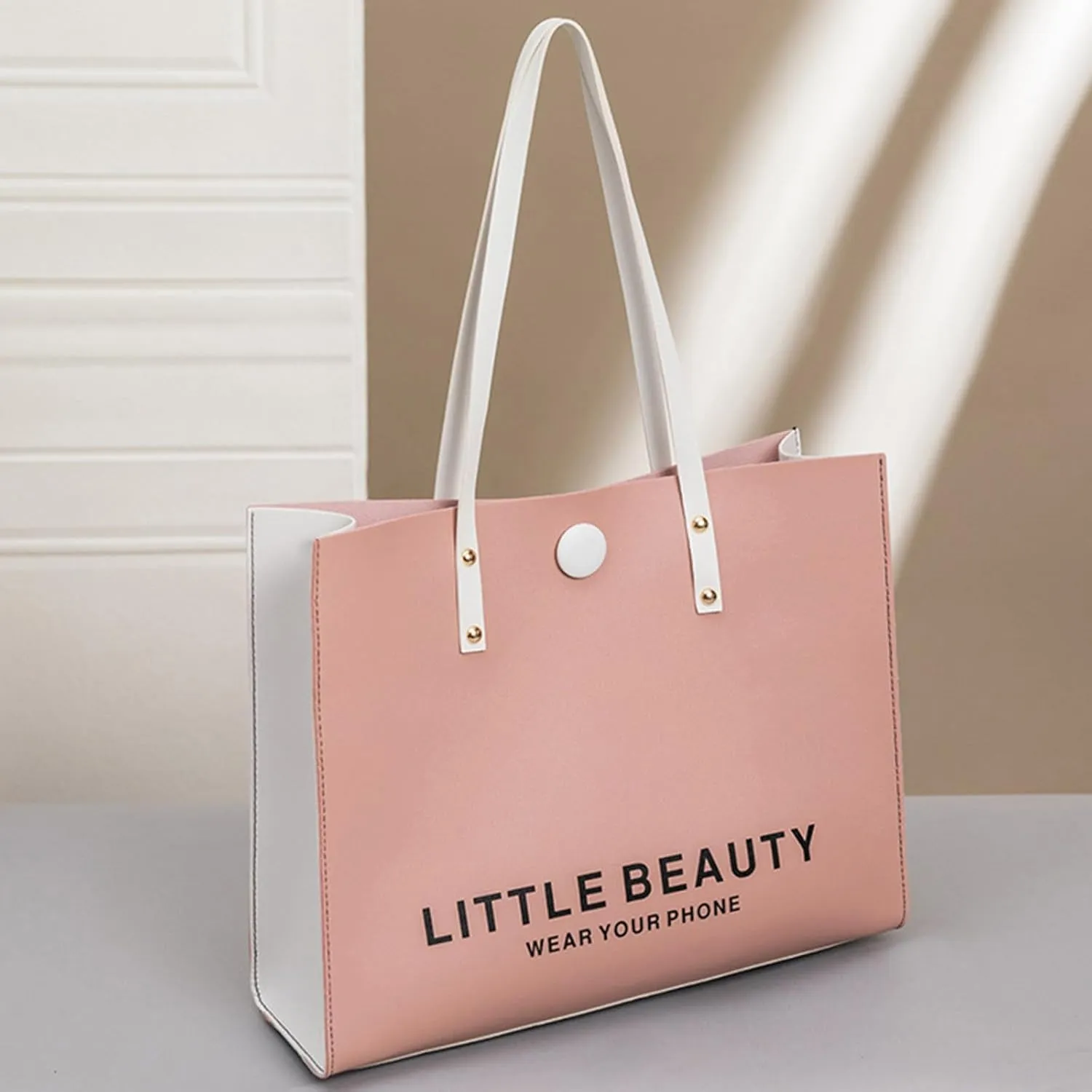 Women Shoulder Bag Fashionable New Pattern Minimalist Decorative Strap Large Capacity Handbag Shoulder (Red, One Size)