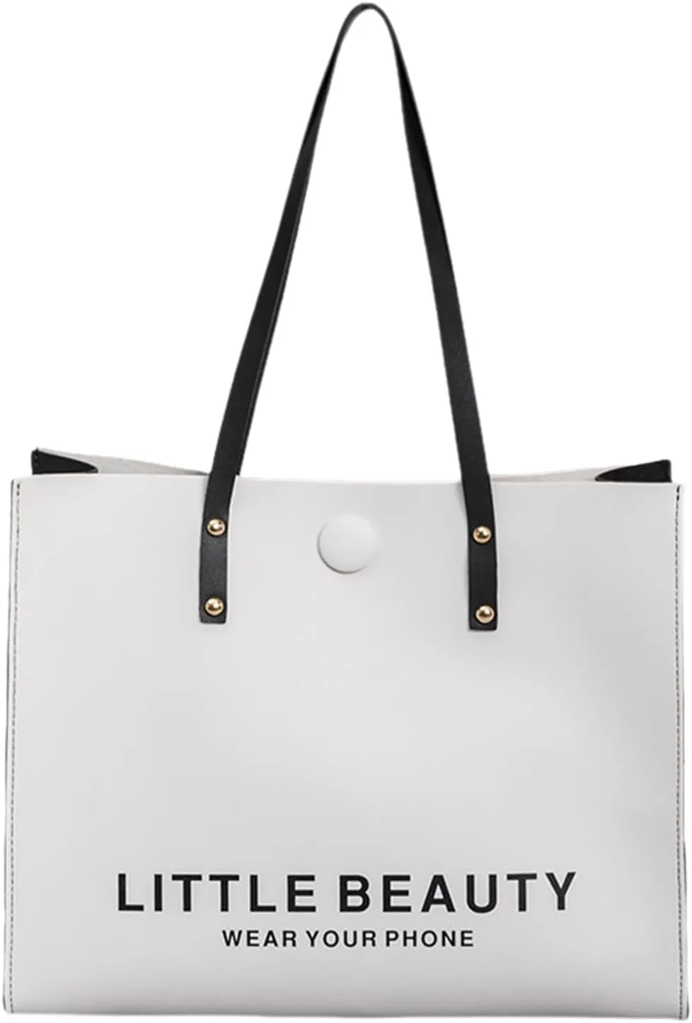 Women Shoulder Bag Fashionable New Pattern Minimalist Decorative Strap Large Capacity Handbag Shoulder (White, One Size)