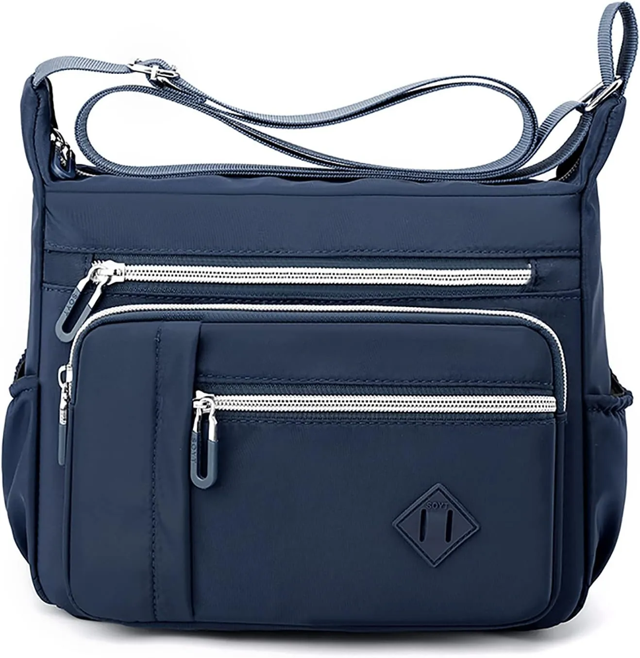 Women Shoulder Handbag Roomy Multiple Pockets Bag Ladies Crossbody Purse Fashion Tote Top Handle (Dark Blue, One Size)