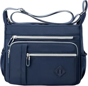 Women Shoulder Handbag Roomy Multiple Pockets Bag Ladies Crossbody Purse Fashion Tote Top Handle (Dark Blue, One Size)