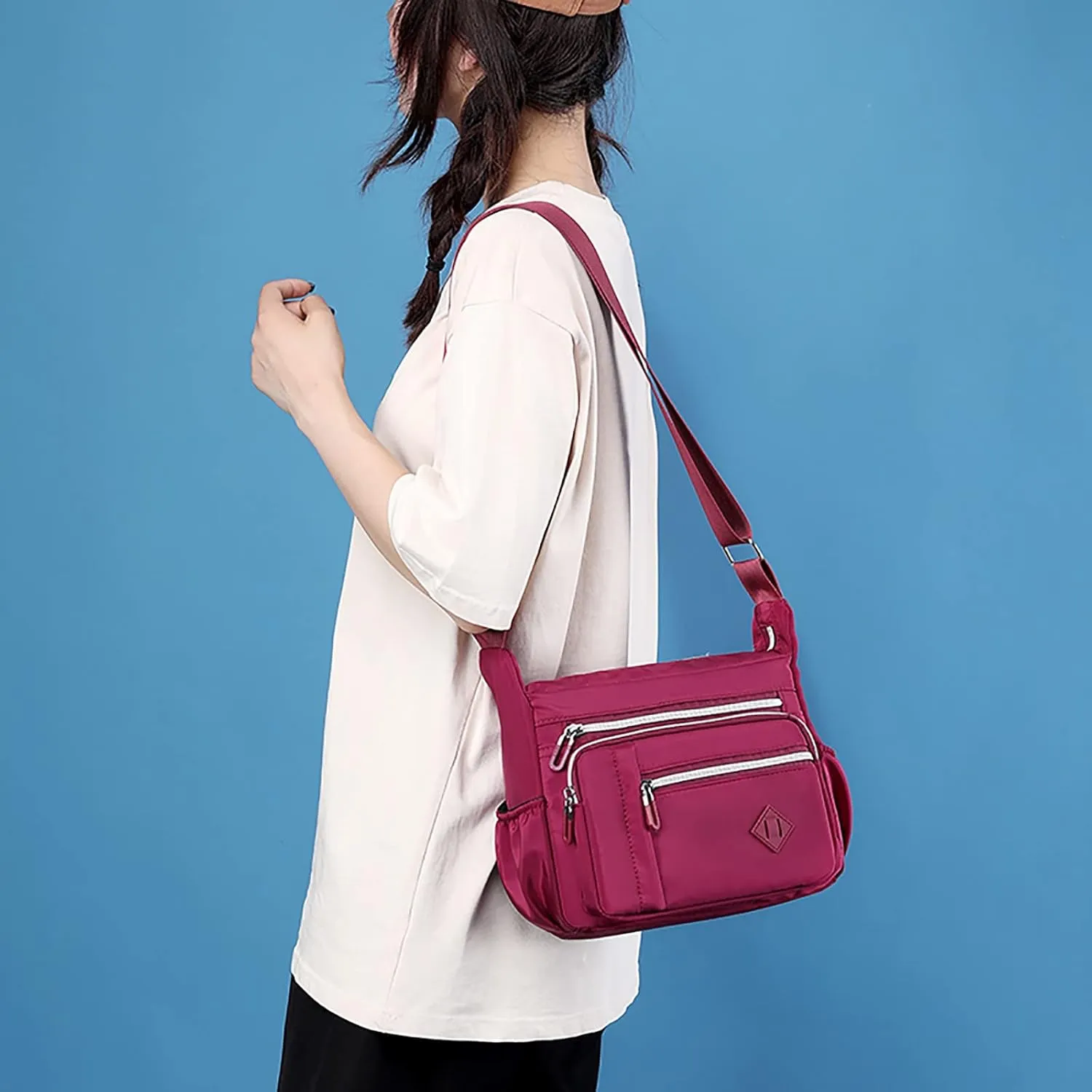 Women Shoulder Handbag Roomy Multiple Pockets Bag Ladies Crossbody Purse Fashion Tote Top Handle Shoulder (One Size)