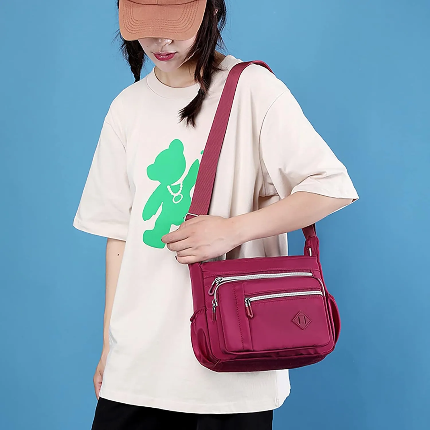 Women Shoulder Handbag Roomy Multiple Pockets Bag Ladies Crossbody Purse Fashion Tote Top Handle Shoulder (One Size)