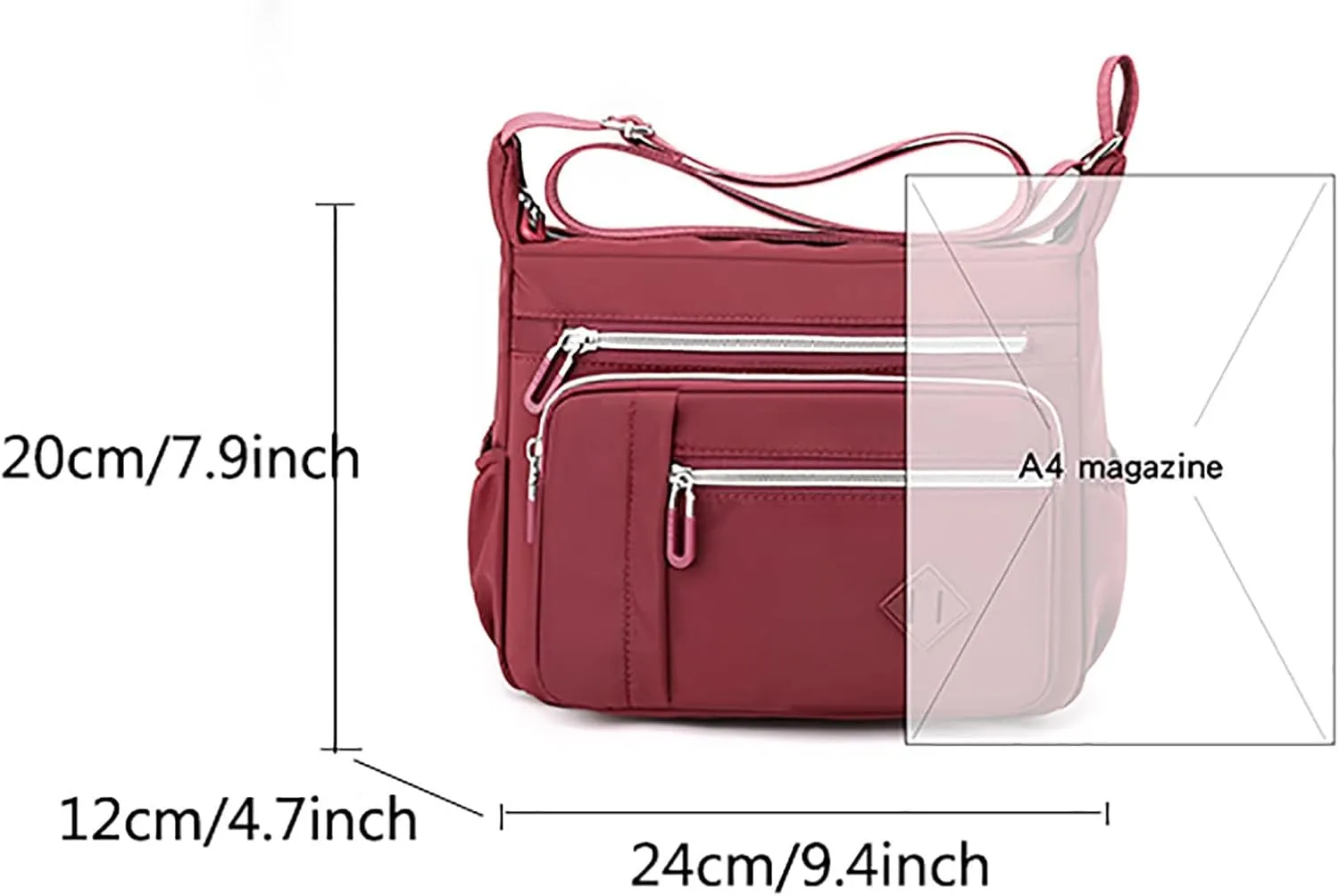 Women Shoulder Handbag Roomy Multiple Pockets Bag Ladies Crossbody Purse Fashion Tote Top Handle Shoulder (One Size)
