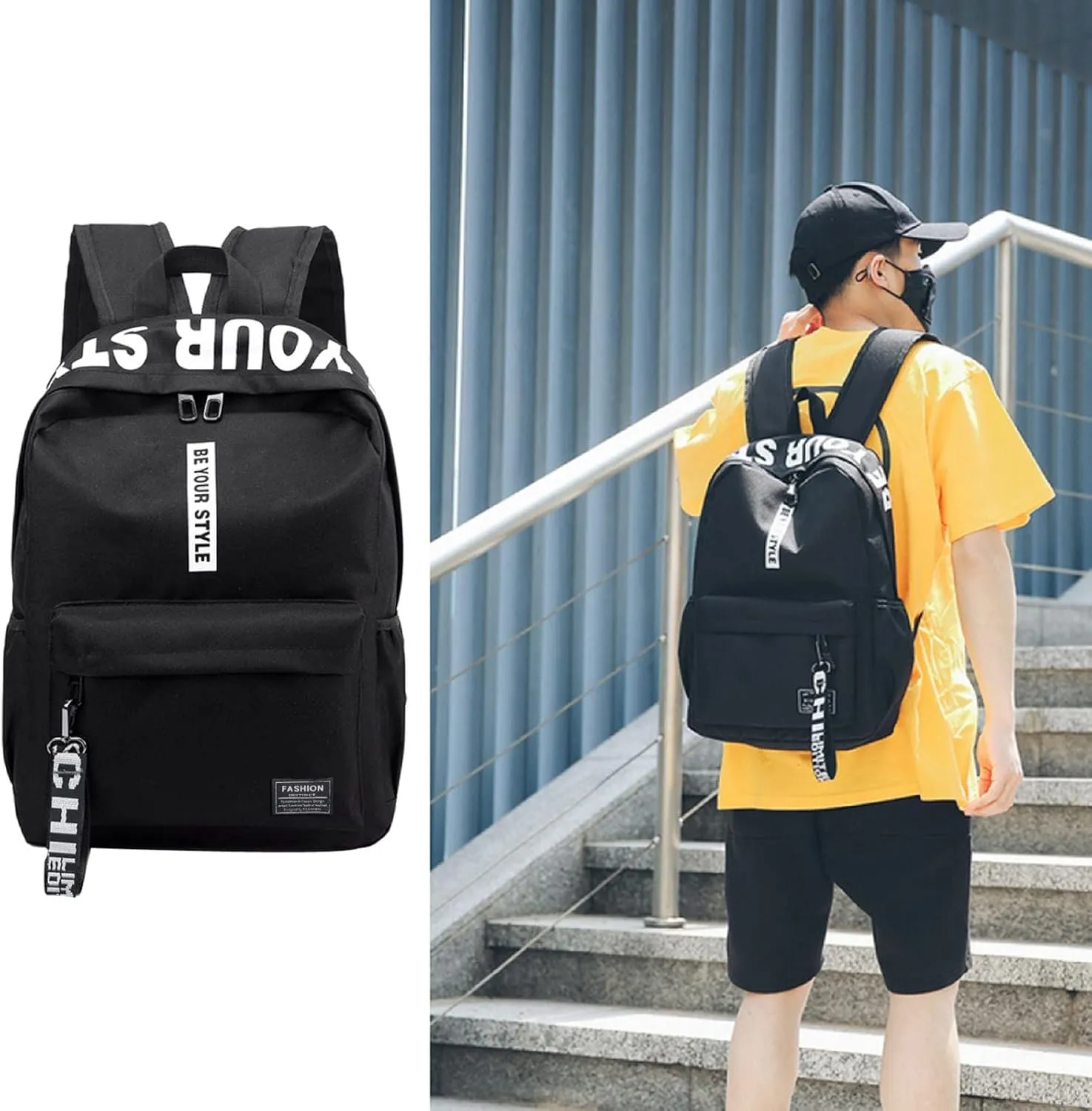 Women's Backpack Fashionable Small Schoolbag Comfortable Practical Layered Backpacks Womens Purses Medium Size(Black)