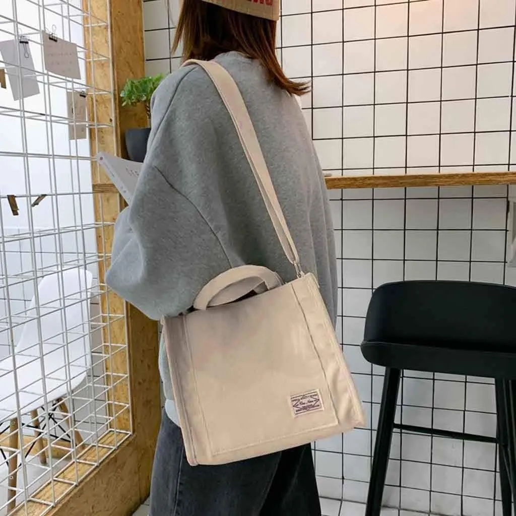 Women's Bag Casual Fashion Canvas Handbag Messenger Corduroy Shoulder Bags over The Shoulder Bags for (White, One Size)