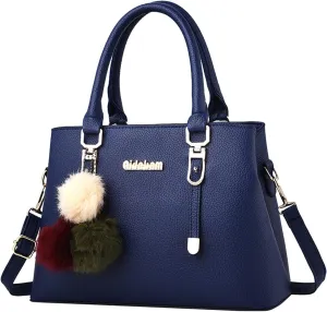 Womens Bags Elegant Casual Leather Messenger Bag Large Capacity Handbag Fashion Men's Shoulder Bag (Blue, One Size)