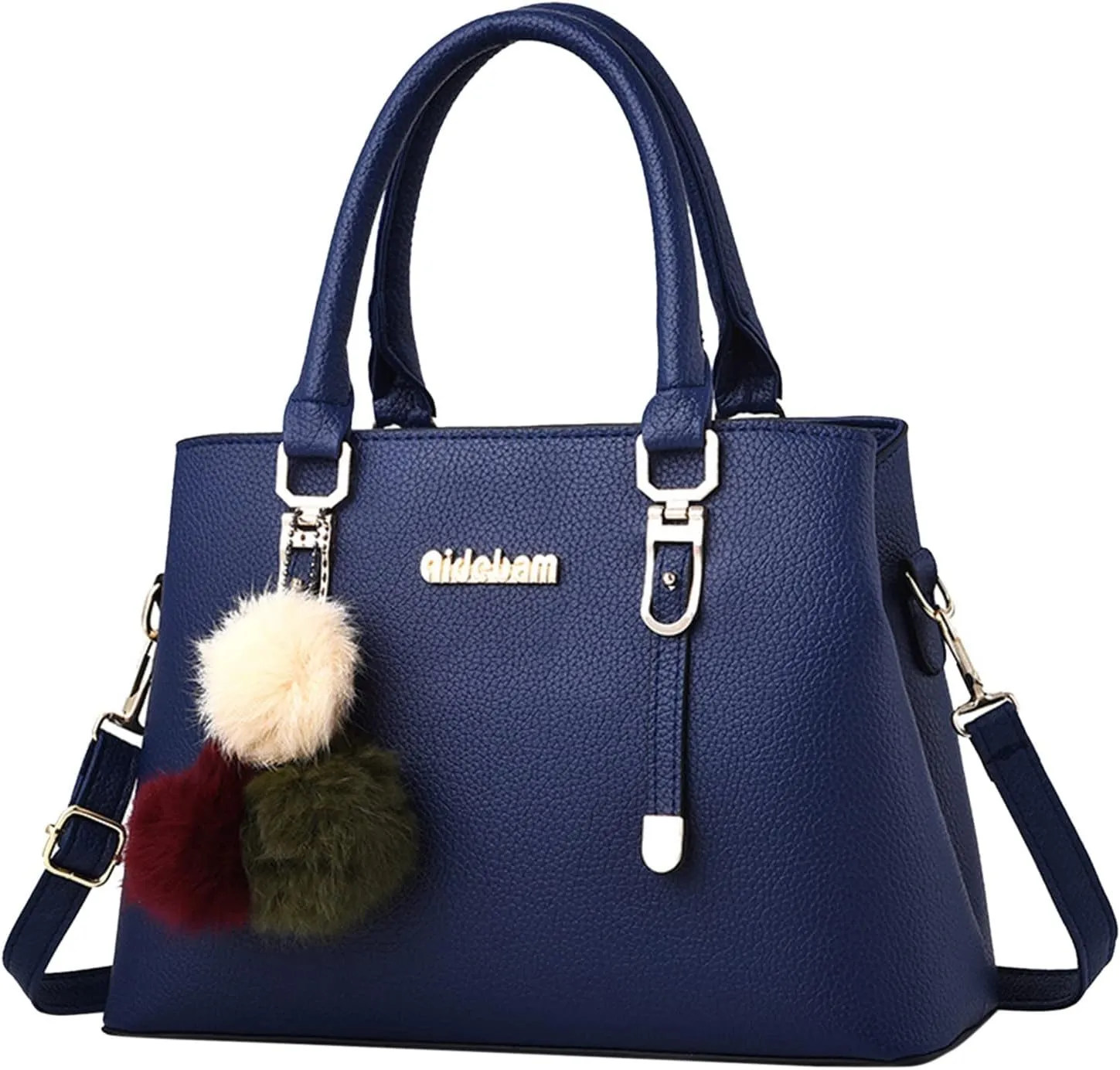 Womens Bags Elegant Casual Leather Messenger Bag Large Capacity Handbag Fashion Men's Shoulder Bag (Blue, One Size)