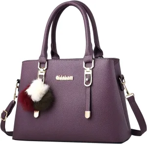 Womens Bags Elegant Casual Leather Messenger Bag Large Capacity Handbag Fashion Men's Shoulder Bag (Purple, One Size)