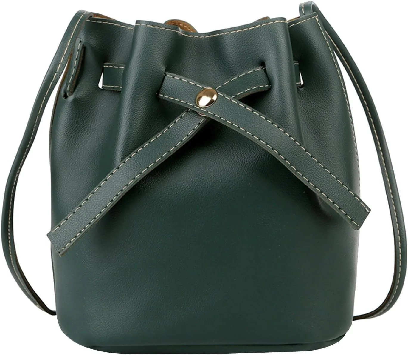 Women's Bags Trendy Fashion Drawstring Lady Bags Border Casual Handbag Crossbody Shoulder Bag (Dark Green, One Size)