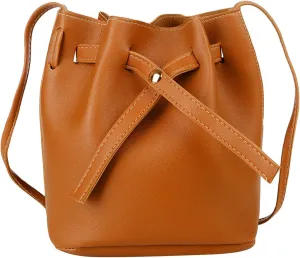 Women's Bags Trendy Fashion Drawstring Lady Bags Border Casual Handbag Crossbody Shoulder Bag Shoulder (Brown, One Size)