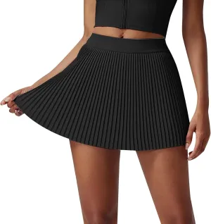 Women's Basic Versatile Stretchy Flared Casual Mini Skater Skirt 2025 Summer High Waist Miniskirt Flowy Sport Skort
