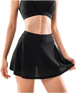 Women's Basic Versatile Stretchy Flared Casual Mini Skater Skirt 2025 Summer High Waist Miniskirt Flowy Sport Skort