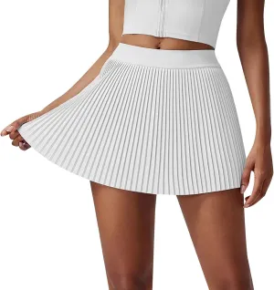 Women's Basic Versatile Stretchy Flared Casual Mini Skater Skirt 2025 Summer High Waist Miniskirt Flowy Sport Skort