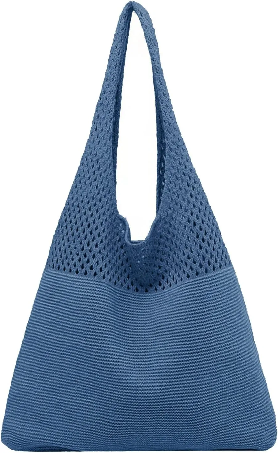 Women's Canvas Tote Bags with Zipper Crossbody Purses and Handbags Lightweight Pocketbook Lightweight Puffer Bag(Blue)