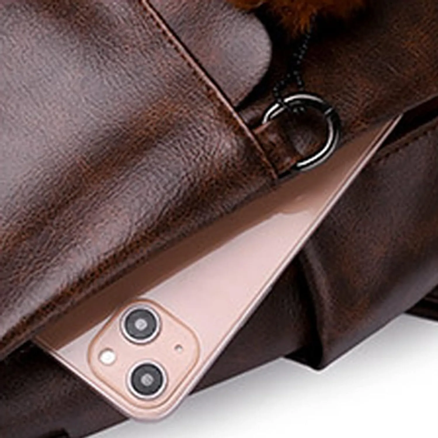 Women's Casual Fashion Backpack Adjustable Shoulder Belt Solid Color Messenger Bags Mini Convertible (Brown, One Size)