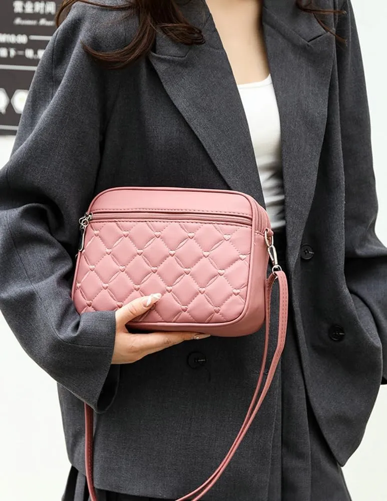 Women's Crossbody Bag Quilted Shoulder Handbg Small Purse Stachels Fashion Tote Bag Shoulder Handbags for Work Travel