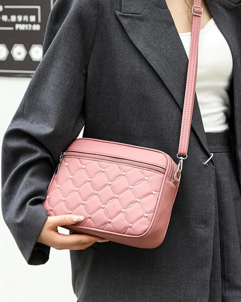 Women's Crossbody Bag Quilted Shoulder Handbg Small Purse Stachels Fashion Tote Bag Shoulder Handbags for Work Travel