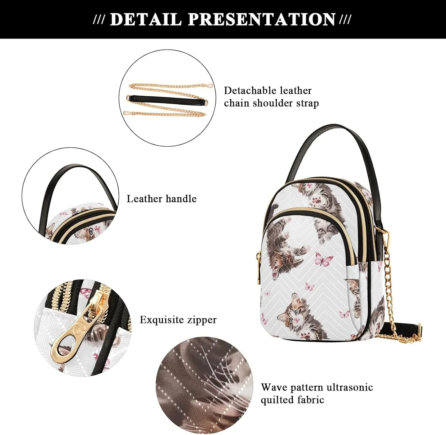 Women's Crossbody Bags Quilted Purse with Chain Phone Purse Handbag