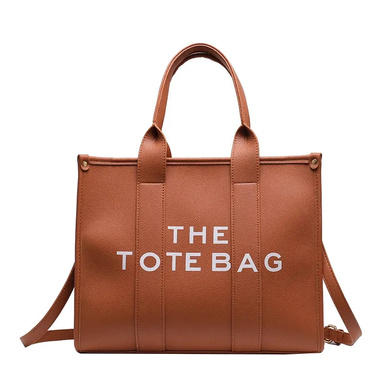 Women's Designer Tote Bag - PU Leather Shoulder & Crossbody Handbag with Clutch