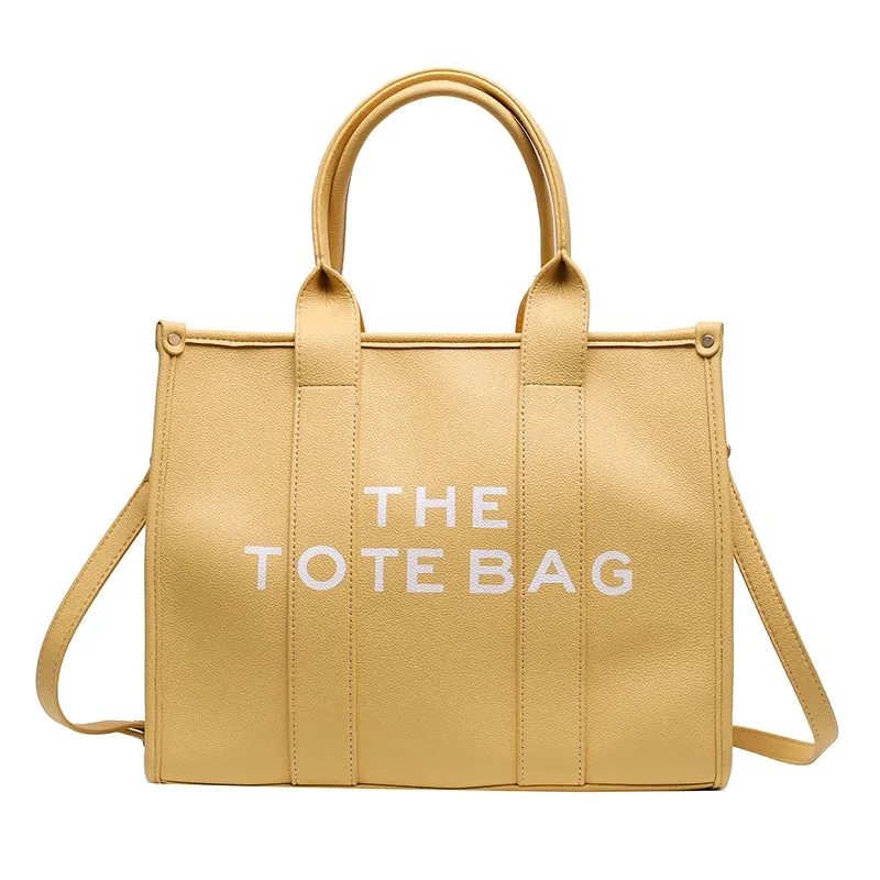 Women's Designer Tote Bag - PU Leather Shoulder & Crossbody Handbag with Clutch