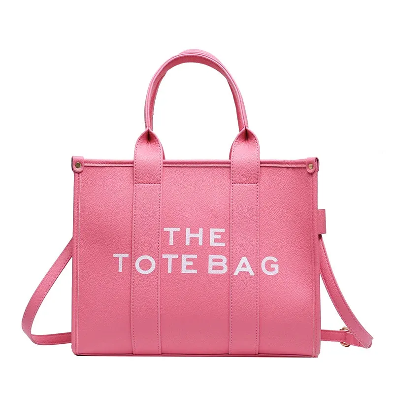 Women's Designer Tote Bag - PU Leather Shoulder & Crossbody Handbag with Clutch