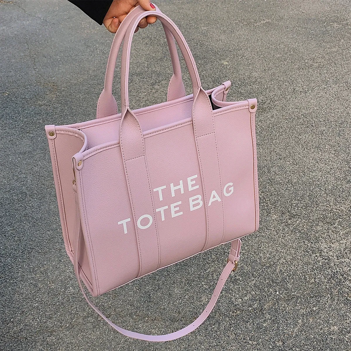 Women's Designer Tote Bag - PU Leather Shoulder & Crossbody Handbag with Clutch