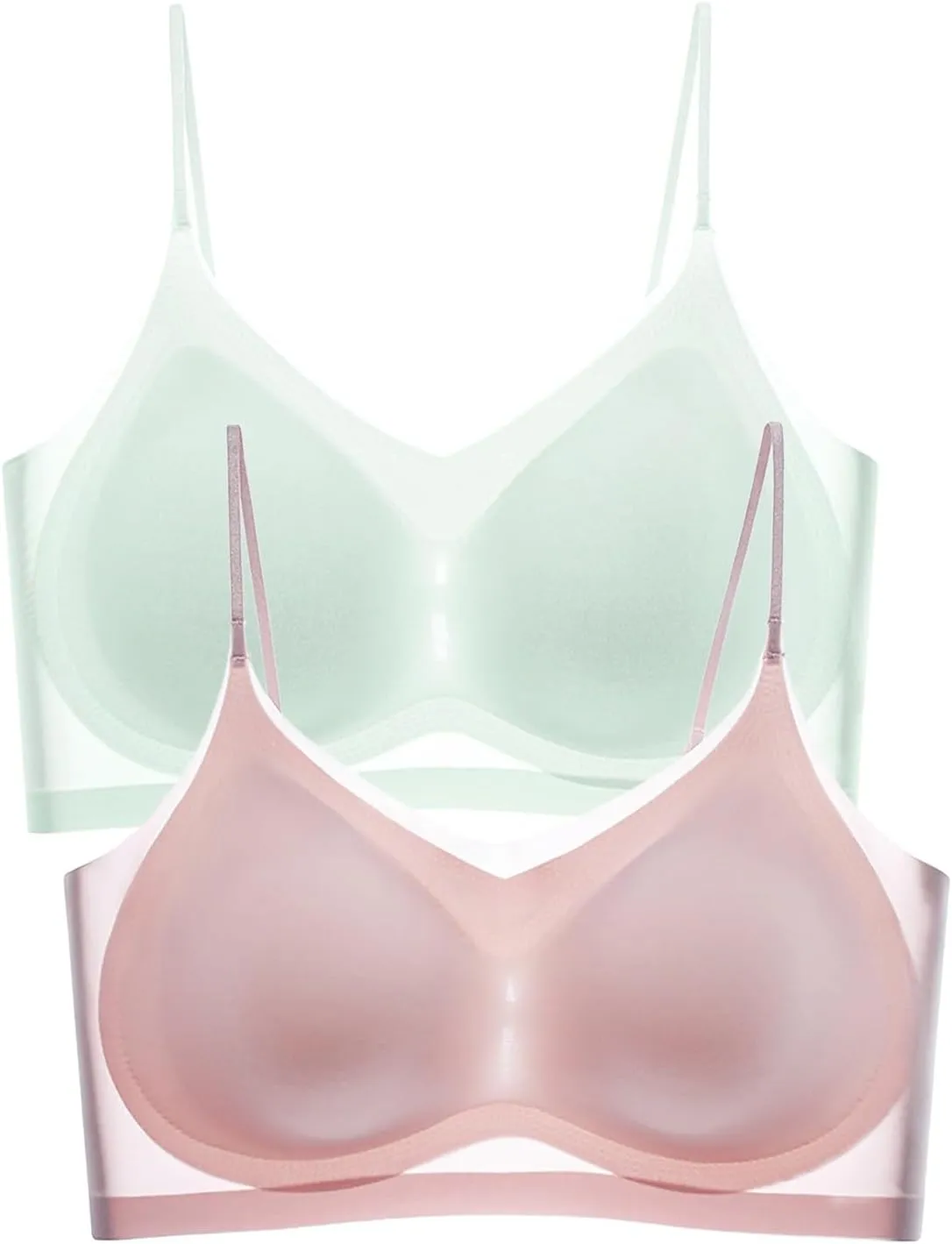 Womens Everyday Wear Push Up Bras Sexy Invisibles No Show Athletic Sporty for Large Bust Ice Silk Comfortable Soft