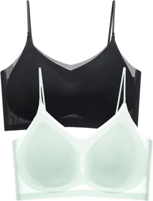 Womens Everyday Wear Push Up Bras Sexy Invisibles No Show Athletic Sporty for Large Bust Ice Silk Comfortable Soft