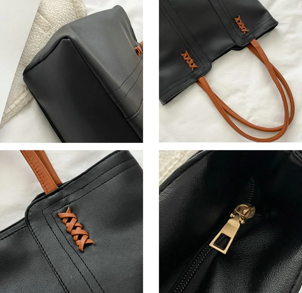 Womens Fashion Shoulder Bags Large PU Leather Tote Bag Purse Handbag Casual Work Shopping Ladies Top Handle Satchel