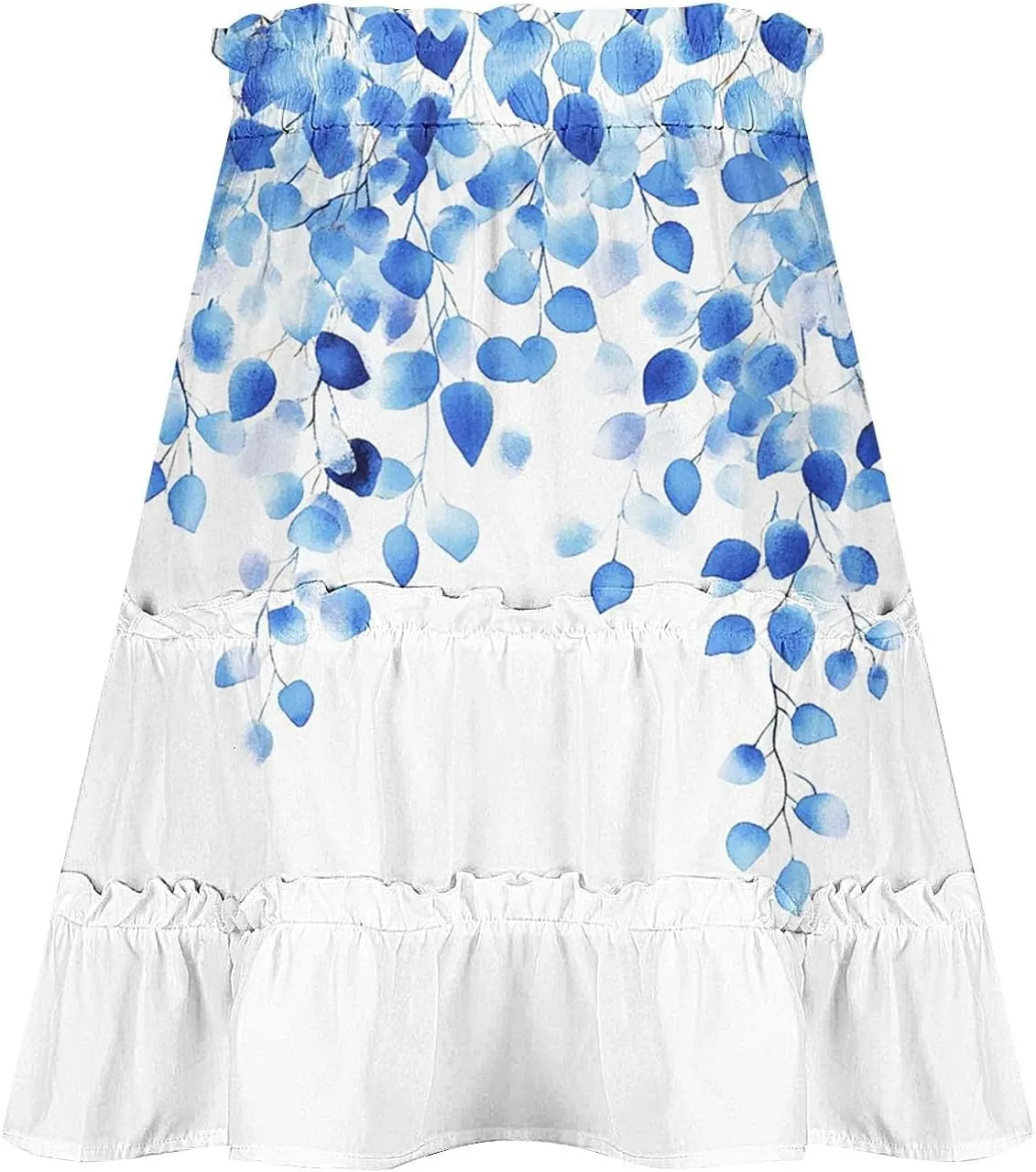 Women's Floral Summer Skirts High Waisted Casual Mini Skirts A Line Boho Beach Skirts Short Tiered Skirt for Vacation