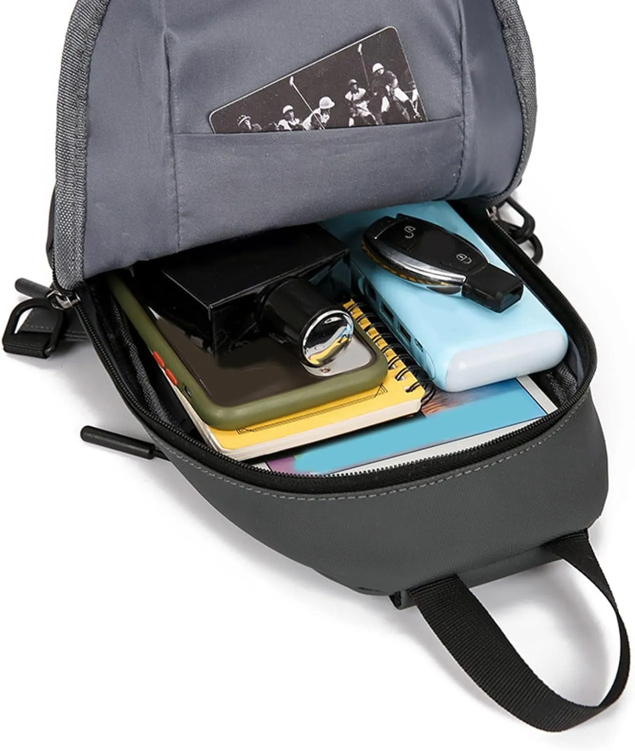 Women's Hiking Backpack Soft Leather Travel Purse Crossbody Wallet Purses with Card Slots Camera Shoulder Bag(Black)
