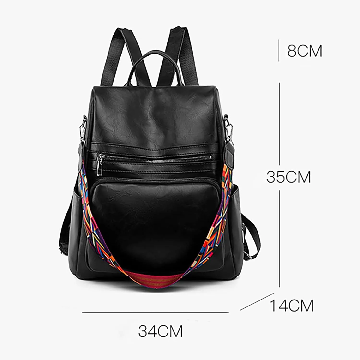 Women's Korean Fashion Backpack Large Capacity Soft Leather Travel Backpack Purse for Women Medium (Brown, One Size)