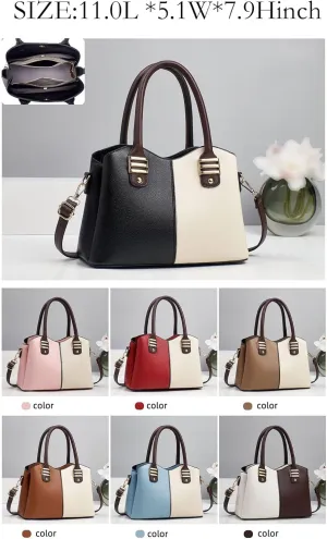 Women's Large Capacity Soft Leather Patchwork Handle Bags Stylish Design Handbags Purses Crossbody Bags Work Tote