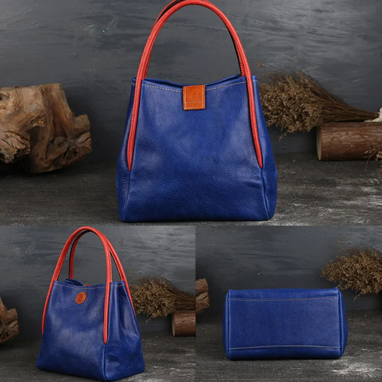 Womens Leather Bucket Bag Purse Leather Tote Handbags for Women