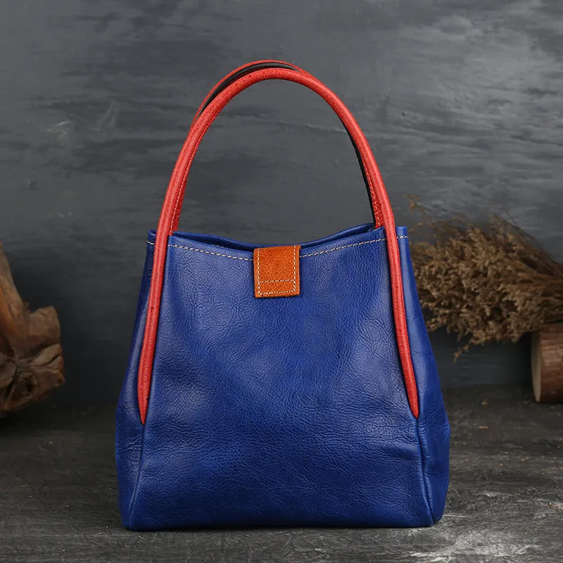 Womens Leather Bucket Bag Purse Leather Tote Handbags for Women