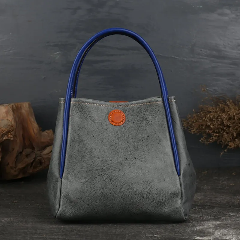 Womens Leather Bucket Bag Purse Leather Tote Handbags for Women