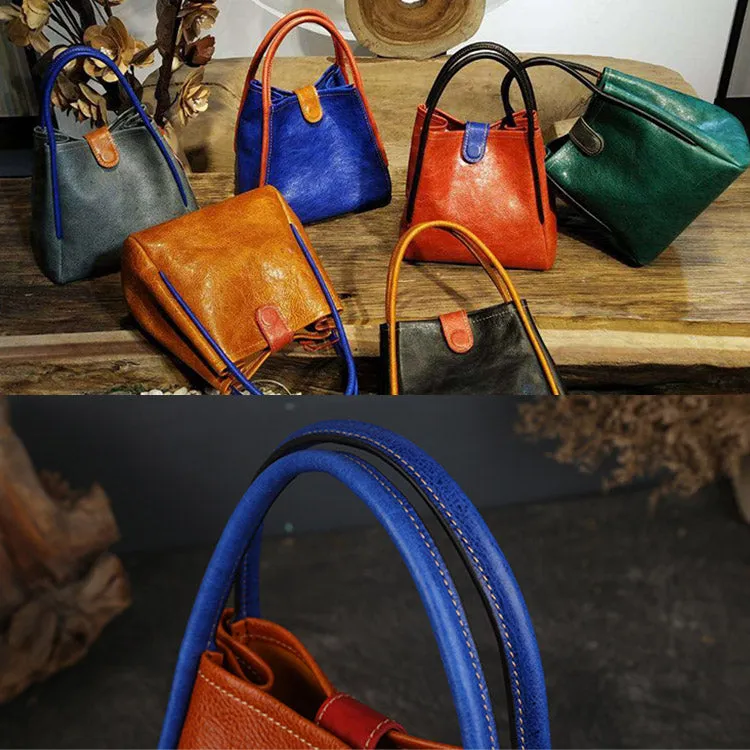 Womens Leather Bucket Bag Purse Leather Tote Handbags for Women