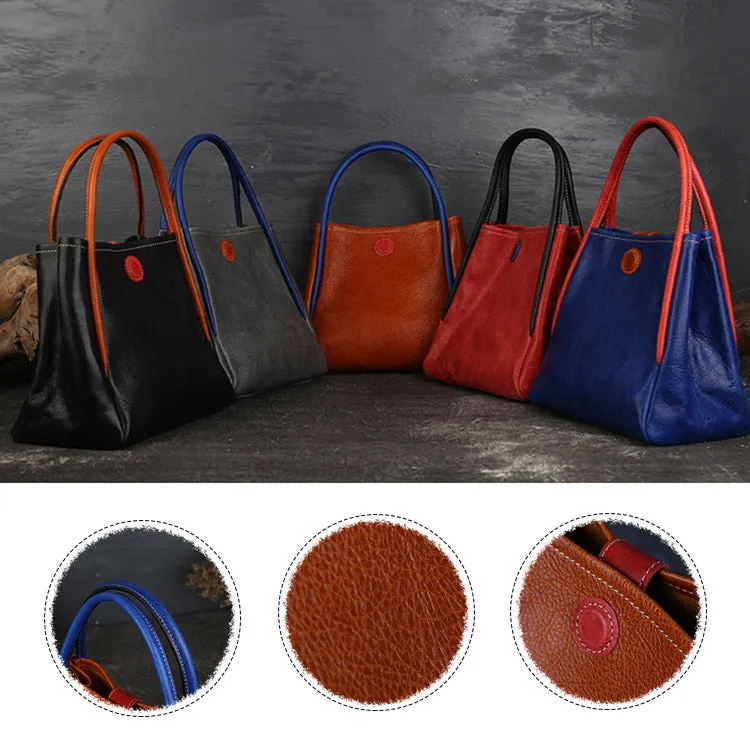 Womens Leather Bucket Bag Purse Leather Tote Handbags for Women