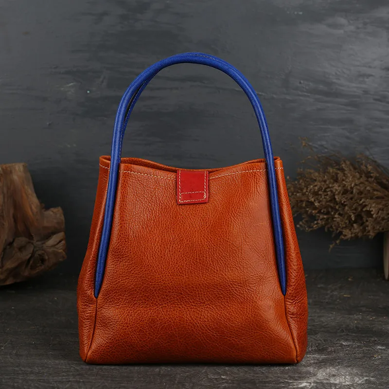 Womens Leather Bucket Bag Purse Leather Tote Handbags for Women