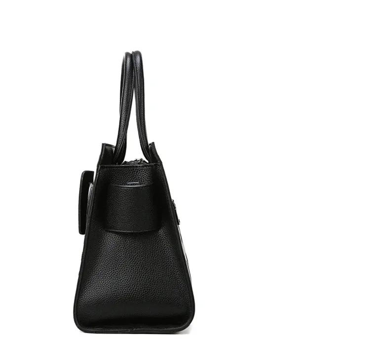 Women’s Leather Shoulder Bag – Fashion Handbag with Retro Embossing, Large Tote Purse, Stylish Ladies Tote Bag