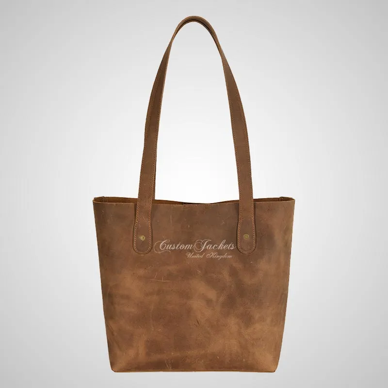 Women's Leather Tote Bag Shoulder Bag Leather Bucket Purse