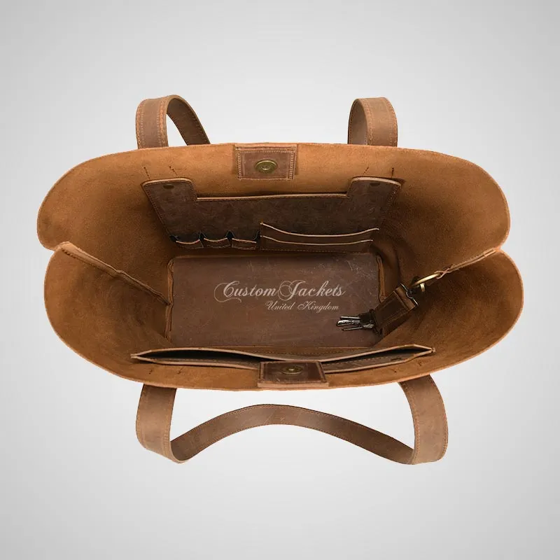 Women's Leather Tote Bag Shoulder Bag Leather Bucket Purse